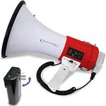 Technical Pro Portable 75-Watt Megaphone Bullhorn Speaker w/Detachable Microphone w/Rechargeable Battery, a Built-in AC Wall Charger, Good for Trainers, Soccer, Coaches, Cheer Leaders