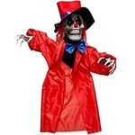 THE TWIDDLERS - Scary Zombie Clown Halloween Decoration, Animated Skeleton Changing LED Eyes and Adjustable Arms, Haunted House, Carnival, Indoor Outdoor Decor