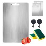 Yamato Cutting Board, Yamato Pure Titanium Cutting Board for Kitchen,Titanium Cutting Board,Double Sided Medical-Grade Titanium Cutting Mat from Japan-S (11 * 15 in)