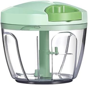 Ourokhome Men Garlic Grinder Onion Chopper Food Processor Manual Vegetable Cutter Portable Speed Pull Chain for Vegetables Ginger Fruits Nuts Hier
