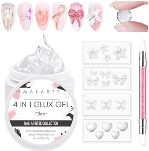 Makartt Solid Gel Builder Mini Kit for 3D Scupting DIY - 15ML 4 in 1 Nail Extension Gel,4 pcs Silicone Molds,1 Sculpting Brush,UV Glue for Acrylic Nails Rhinestones Gel Molding Manicure Hard Gel Kit