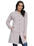 eWools Women's winterwear Woolen Long Coat Cardigan (Purple, X-Large)