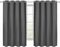 Utopia Bedding Blackout Curtains 45 Inches Length 2 Panels, Thermal and Sound Insulated Grommet Drapes for Bedroom, Kitchen and Living Room (52x45 Inches, Grey, Set of 2)