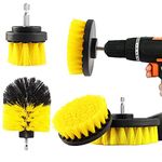 4 Pack Drill Brush Power Scrubber Cleaning Brush Attachment Set All Purpose Drill Scrub Brushes Kit, Great for Pool Tile, Bathroom Toilet, Ceramic Marble Car Automotive (yellow)