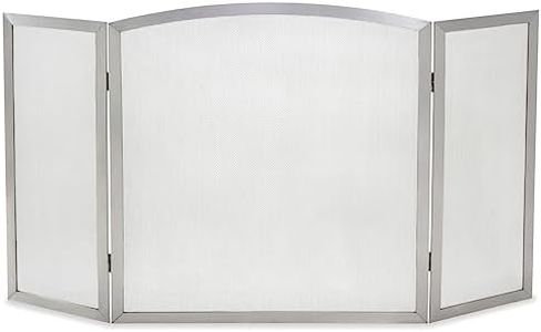 Pilgrim Home and Hearth 18245 Newport Tri Fireplace Panel Screen, Stainless Steel