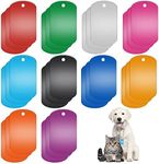 30 Packs Blank Dog Tags for Engraving, Metal Rounded Rectangle Stamping Blanks Tags, Blank Keychains, Pet ID Double-Sided Stamping Engraving Blanks Tags with Hanging Hole for DIY Crafts, 10 Colors