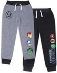 Marvel Avengers Boy's 2-Piece Drawstring Athletic Jogger Pants Set, Grey, Size 6