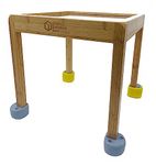 Little Balance Box Push Pull Walker Toy, 2-in-1 No Wheels Spring Feet, Wooden Walker, Girl Boy Toddler Walker with Toddler, Child Activity Table, Tall Stone + Booties