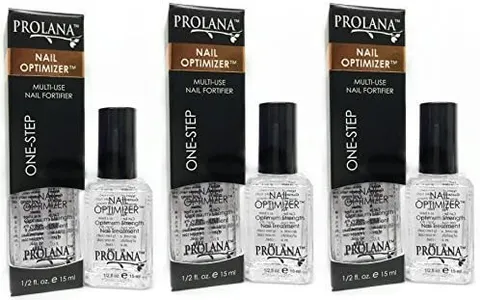 (3 pieces) - Prolana Nail Optimizer One-Step Multi Use Nail Fortifier, Nail Hardener, Nail Strengthener - Optium Strength Nail Treatment .150mls/ 15 millilitres (3 Pack)