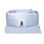 DROWSY Silk Sleep Mask. Face-Hugging, Padded Silk Cocoon for Luxury Sleep in Total Darkness (Blue Belle)