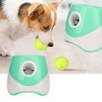 Tnfeeon Dog Automatic Ball Launcher Mini Ball Thrower Throwing Game Rechargeable 3 Modes Interactive Pet Ball Thrower for Indoor Outdoor Green