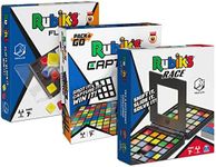 Rubik’s Pack & Go, 3 Game Bundle Race Flip Capture 2-Player Sequence Board Games 3D Puzzle Travel Game Gift Set, for Adults & Kids Ages 7+ Amazon Exclusive