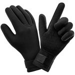 AUAUY Wetsuit Gloves, 3mm Neoprene Swimming Gloves, Thermal Anti-slip Diving Glove, Scuba Glove with Adjustable Wrist Strap for Scuba Diving Snorkeling Surfing Paddling Kayaking Swimming (A-L)