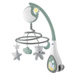 Chicco Next2Dreams 3in1 Baby Cot Mobile with Electronic Music Box for Cribs and Cots, Compatible with Next2Me Cradle, with Sound Effects, Soft Light Projector, Music, 0+ Months, Green