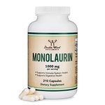 Monolaurin 1,000mg per Serving, 210 Capsules (Vegan Safe, Non-GMO, Gluten Free, Made in The USA) Immune Health Support by Double Wood Supplements