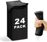 WEAWE Microfiber Cleaning Cloth - Black (24+1) Pack 13"x13" Reusable Ultra Soft & Super Absorbent, Lint-Free Micro Fiber Washable Towels Non-Scratch Streak-Free for Housekeeping Kitchen Car