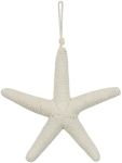 Deco 79 Jute Rope Starfish Handmade Home Wall Decor Wrapped Wall Sculpture with Hanging Rope, Wall Art 13" x 2" x 13", Cream