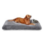 Magic Dog Super Soft Extra Large Dog Bed, 47 Inches Jumbo Orthopedic Foam Pet Beds with Anti Slip Bottom, Dog Sleeping Mattress with Removable and Washable Cover, Lilac Grey