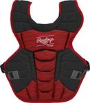 Rawlings Velo 2.0 Intermediate NOCSAE Baseball Catcher's Chest Protector, Black and Scarlet