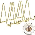 3 Pack Plate Stands for Display, 6 Inch Picture Stand Black Iron Easel Decorative Plate Holder Display Stand, Metal Photo Frame Stand for Decorative Dish, Book, Tablets, Tabletop Art (6 Inch, Gold)