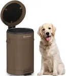 PAWZIDEA Dog Poop Trash Can for Outdoors, 3.1 Gallon Outdoor Trash Can with Lid, Odor Free Dog Waste Station, Cat/Pet Waste Container Step Trash Can for Patio, 7.8in Activated Carbon Filter, 12-Liter