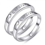 AuGrav - Personalized Jewelry Endless Bliss 925 Sterling Silver Couple Rings, Certified