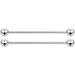 2pc 1.6mm Industrial Barbell Earrings Cartilage Ear Long Bar Steel 38mm (1 1/2) Surgical Steel Gauge 5mm Ball For Men Women Piercing Jewellery