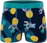 CRAZYBOXER Men's Underwear Disney Tropical Stitch Non-slip waistband Soft Boxer Brief Distortion-free, Pineapplestitch, Small