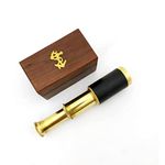 Explore Handheld Brass Pirate Navigation Telescope With Wooden Box- By (6")