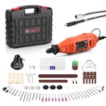 GOXAWEE Rotary Tool Kit with MultiPro Keyless Chuck and Flex Shaft - 140pcs Accessories Variable Speed Electric Drill Set for Crafting Projects and DIY Creations