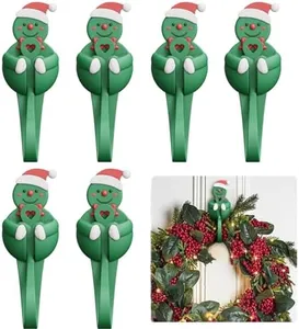6 PCS Christmas Garland Hangers for Mantle Garland Hooks, Fireplace Stocking and Garland Hanger, Reusable Adhesive Wreath Hooks for Christmas Door Frame Staircase Decoration (Green)