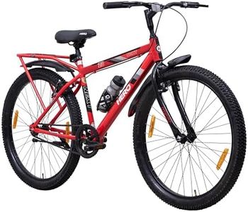 Hero Next 24T Single Speed Mountain Bicycle for Mens | Rigid Suspension | Integrated Carrier | V Brake | Quick Release Seat (Red-Black)