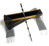 24x7 eMall Premium Polyresin & Metal Magic Wand Wizard Sorcerers Wand with Ribbon Box Metal Core Inside, Life Size 1:1 (Style 1) black