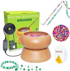 Xmada Electric Bead Spinner - Clay Bead Spinner with 2PC Beading Needles and Seed Beads, Waist Beads Kit, Bead Spinner for Jewelry Making, Electric | Speed Adjustment Bead Spinner Kit (Original)