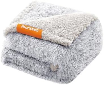 Feandrea Waterproof Dog Blanket, Long Plush Pet Blanket for Miniature Dogs, Cats, 73 x 63 cm, S, Sherpa Fleece, Double Sided Reversible Dog Sofa Cover Protector, Grey Ombré PPB003G01