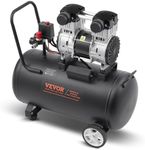 VEVOR Air Compressor, 15 Gallon Steel Tank, 2HP 5.3 CFM@90 PSI Oil Free Air Compressor & Max. 125PSI Pressure, 78dB Ultra Quiet Portable Compressor, for Auto Repair, Tire Inflation, Spray Painting