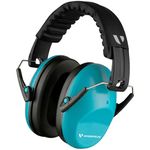 Vanderfields Earmuffs for Kids Toddlers Children - Hearing Protection Ear Defenders for Small Adults Women - Foldable Design Ear Defenders Adjustable Padded Headband Noise Reduction (Sky Blue)