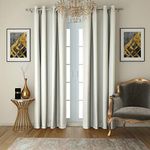 Swayam Blackout Long Door Curtain Set 2 for Bedroom, Guest Room - Thermal Insulator, Comes with Readymade Eyelets, Triple Layer Weave (9Ft) Noise Dampener, Machine Washable - Cream