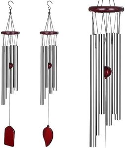2 PCS Wind Chimes 27 Inch Outdoor Copper Red Wind Chimes Deep Tone Wind Chime with 6 Hollow Aluminum Tubes Wind Bells for Garden Yark Patio Home Decoration