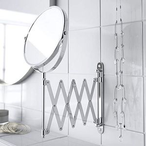 Taylor & Brown® Magnifying Wall Mounted Makeup Mirror Extending Shaving Cosmetic Mirror Double Sided Bathroom Swivel Vanity Mirror