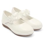 SIYA Freeplay Strap Ballerinas for Girls (White)