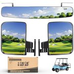 10L0L Newest Golf Cart Mirrors Contains Folding Side Mirrors and Rear View Mirror Universal for Yamaha Club Car DS Precedent/EZGO TXT RXV