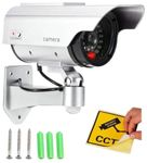 Sales Outdoor Dummy Bullet CCTV Camera – Fake Surveillance Cam with Flashing LED Light – Realistic Look, Weatherproof Housing – Ideal Deterrent for Intruders (Pack of 1)