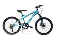 Huffy Extent Mountain Bike 20 Inch Wheels 6 Gears Aqua Metallic Blue + Front Suspension