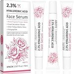 3-Pack Rose Hyaluronic Acid Serum for Face, Anti-Aging, Anti-Wrinkle, Deep Hydration (15ml Each)