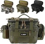 Heavy Duty Fishing Tackle Bag 1000D Oxford Waterproof Insulated Multi-Pockets Fishing Bags and Holdall Storage Bag Carryall for Outdoor Fly Carp Sea Fishing Accessoris Rod Lures Gear Bag (Green)