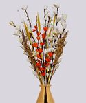 JOYNAGAR Handmade Sola Wood Lily Flower, Palm Leaf Flowers, Color Wheat Grass, Pearl Filler, Dried Cane Spring Golden Exotic Flower Bunch for Home Decoration