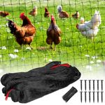 Bird Netting 50'x50' with 2.4" Square Mesh Bird Net Garden Netting for Chicken Coop, Poultry Netting Heavy Duty Nylon Netting for Garden, Aviary, Pests, Deer Fence Chicken Netting Fruit Tree Netting