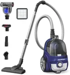 Aspiron Canister Vacuum Cleaner, 24Kpa Bagless Vacuum Cleaners, 3.7QT Large Dust Cup, Double HEPA Filter, Retractable Cord, 1200W Lightweight Vacuum Cleaners with 5 Tools for Hard Floors, Blue