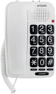 OricomTP58 Big Button Corded Speaker Phone - Memory Function, Large Buttons, Low Vision, Flashing Ring Indicator, Hearing Aid Compatible, Telephones for Visually Impaired Seniors, Telephone
